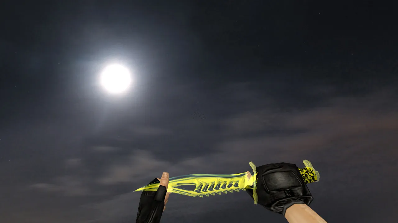 Скриншот Модель v_knife «Nautilus Transparent Gold» для CS 1.6: p_knife, w_knife, звуки, анимации осмотра