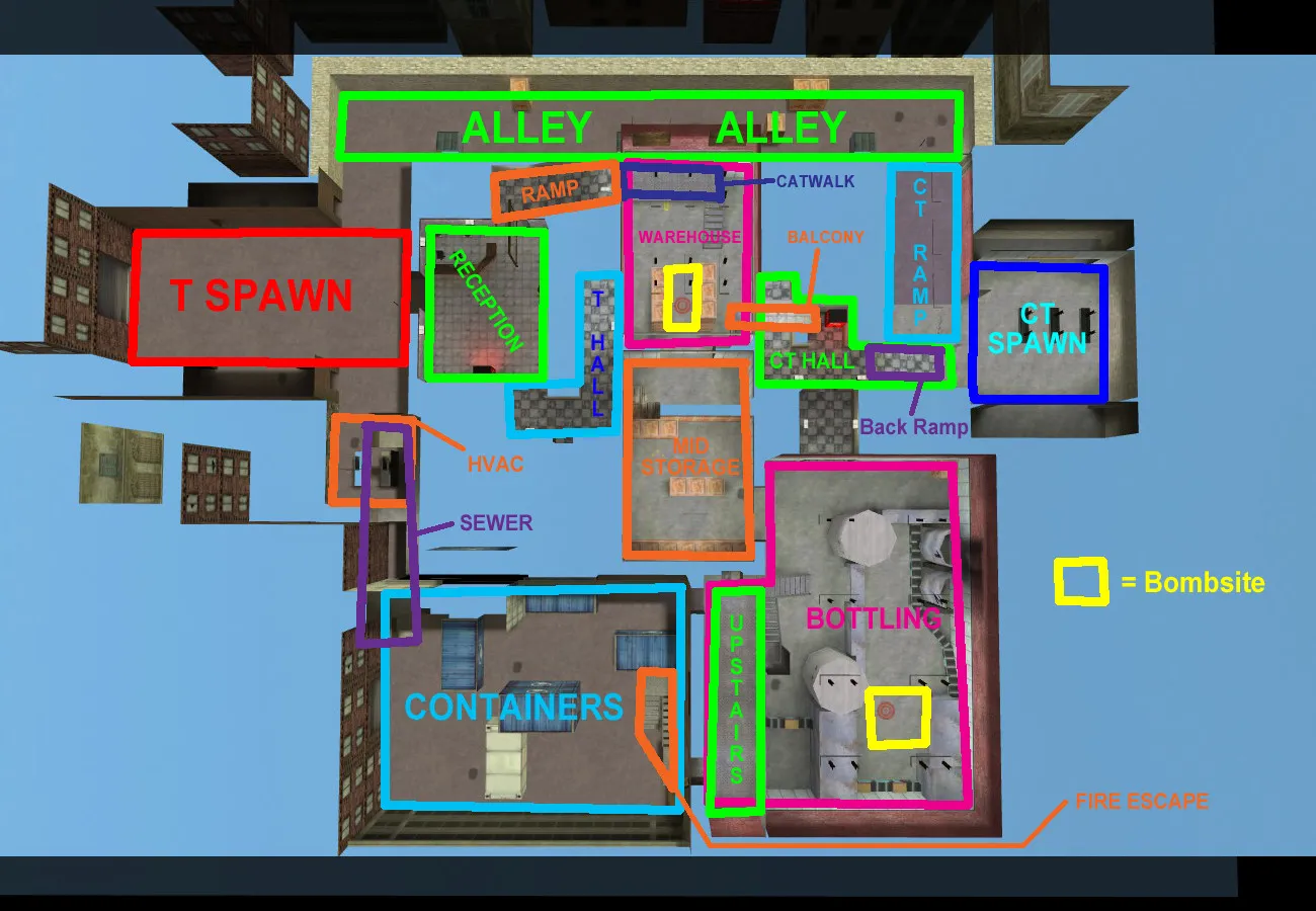 Скриншот  Карта «de_pophouse» для CS 1.6: тактика и особенности