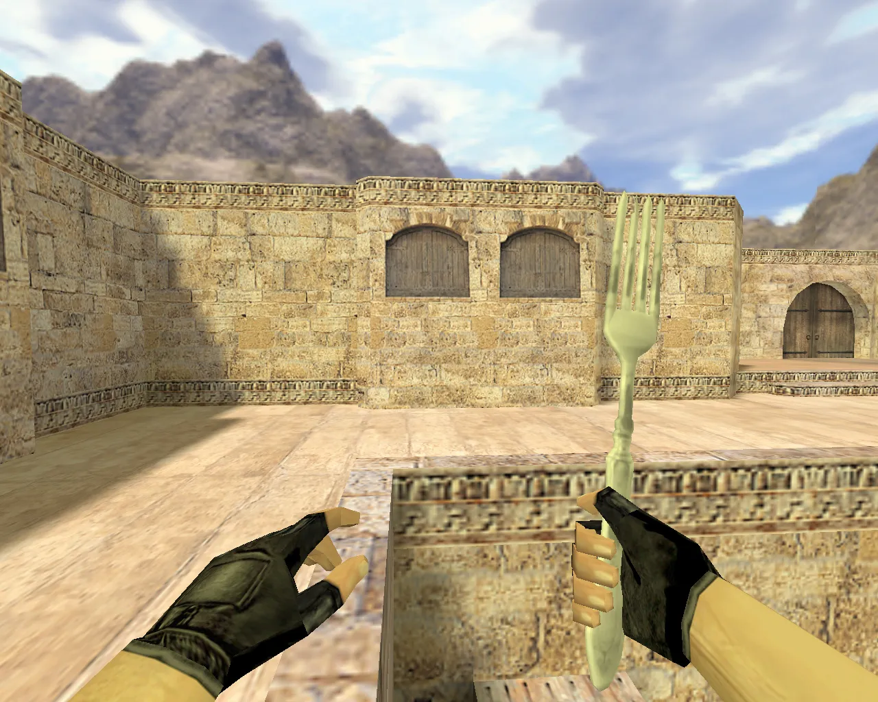 Скриншот Модель «Вилка» для CS 1.6: v_ и p_ нож, звуки, анимация осмотра, качество текстур