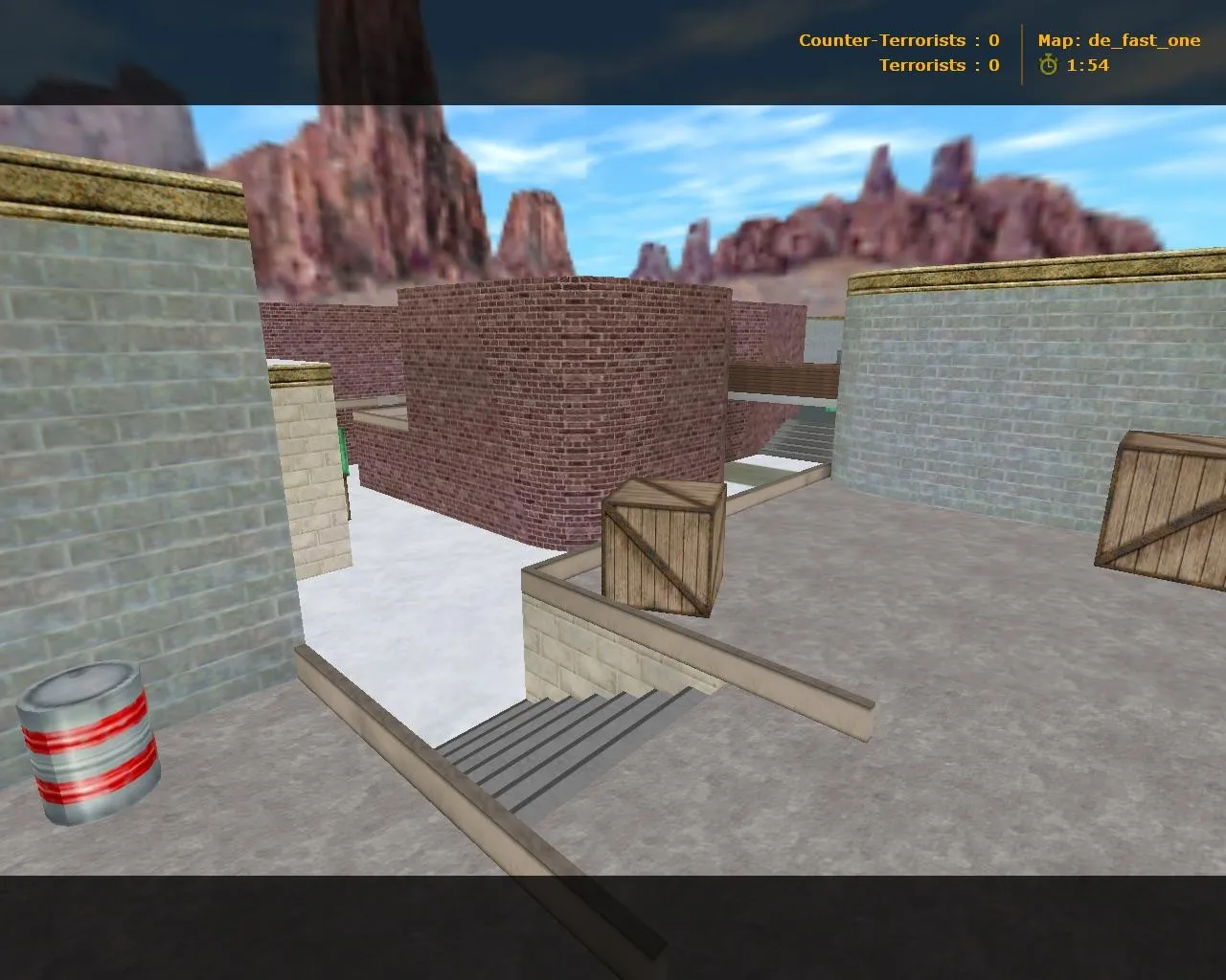 Скриншот  de_fast_one для CS 1.6: планировка, точки, bot .nav, оптимизация wpoly/epoly