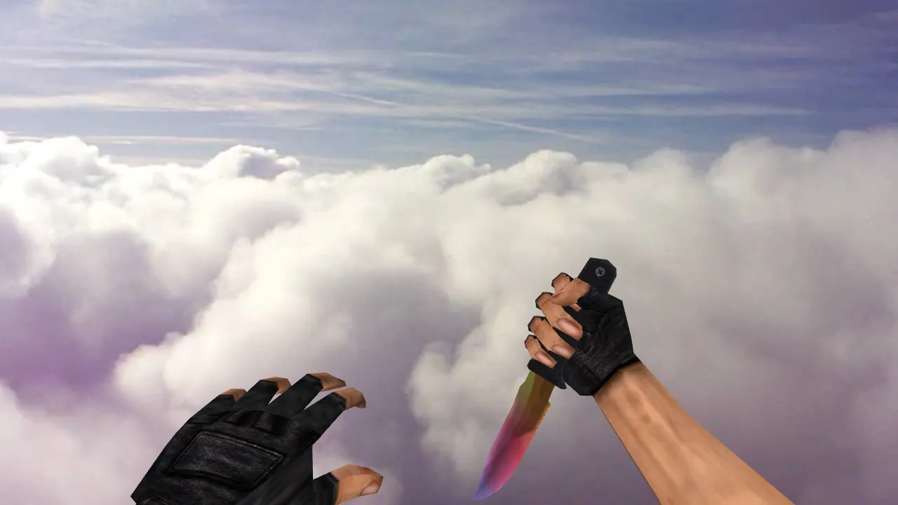 Скриншот CS 1.6 нож CS 1.5 Knife Fade: v_, p_, w_ модель, звук, анимация осмотра и качество текстур