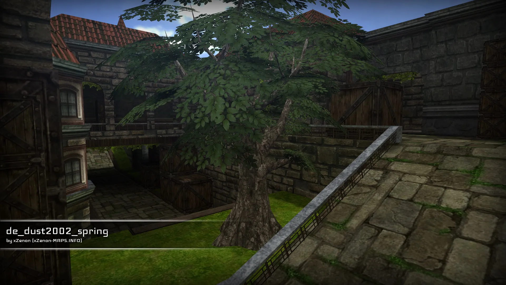 Скриншот  Карта de_dust2002_spring_b1 для CS 1.6: быстрый обзор, точки, тактика, .nav, оптимизация