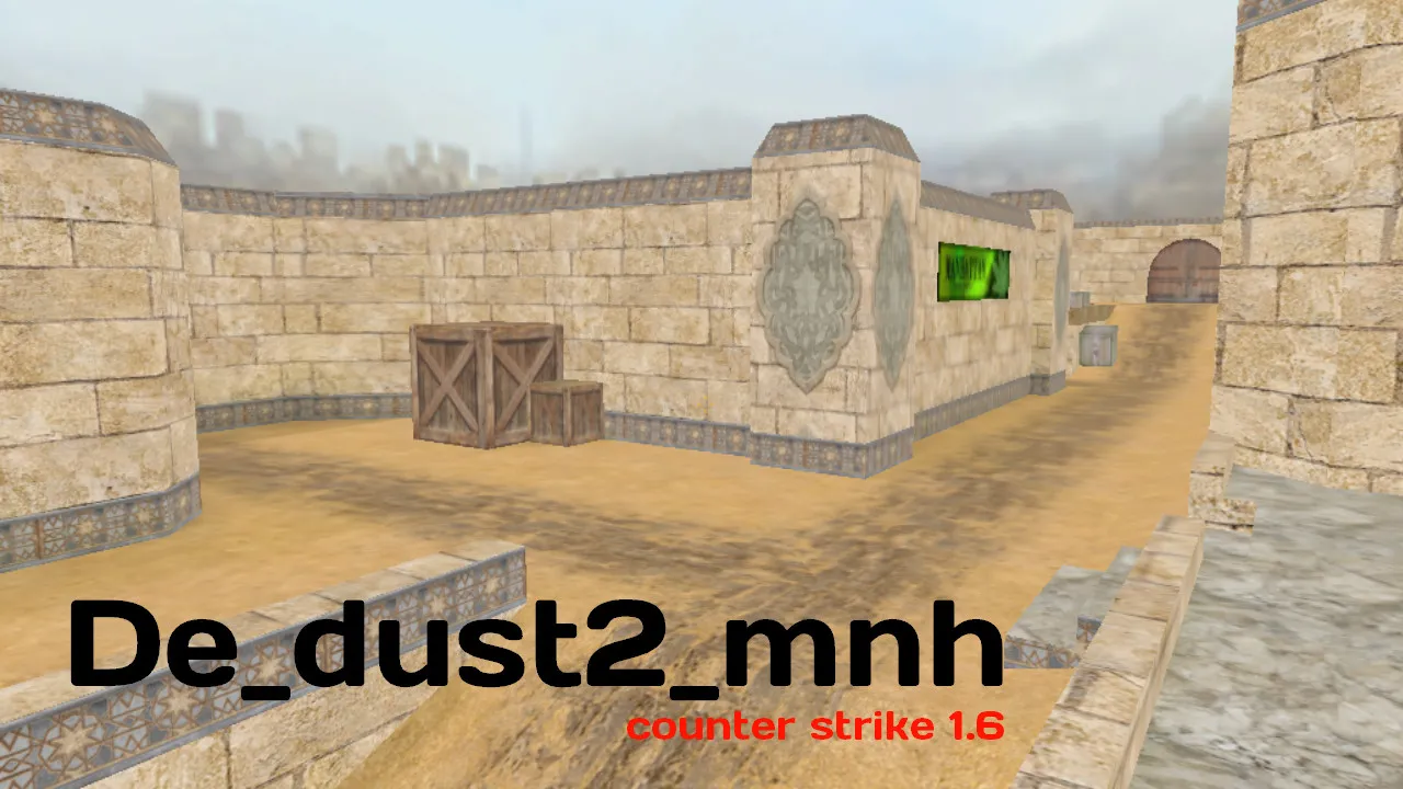 Скриншот  de_dust2_mnh для CS 1.6: точная геометрия, баланс сторон и тактика за CT/T
