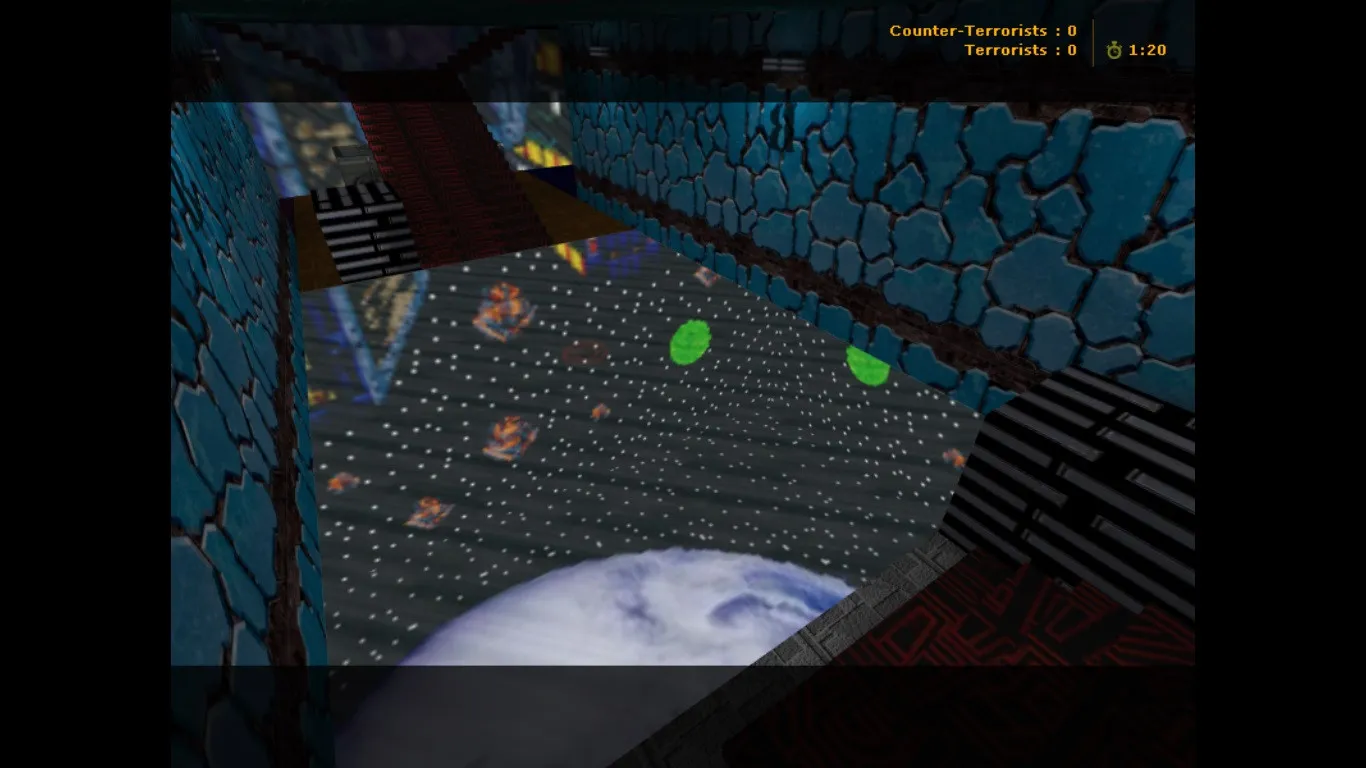 Скриншот  Скачайте карту de_kosmos2k для CS 1.6 - тактические возможности на космической арене