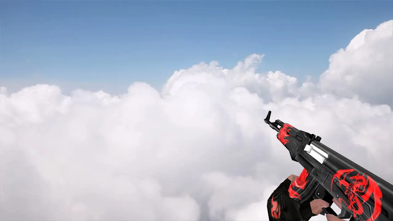 Скриншот Модель v_ и p_ AK-47 Red Dragon для CS 1.6: звуки, анимация осмотра, текстуры и настройка