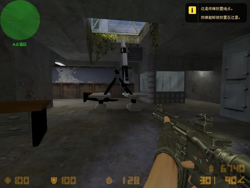 Скриншот  Карта de_rock для CS 1.6 - Тактические возможности и особенности