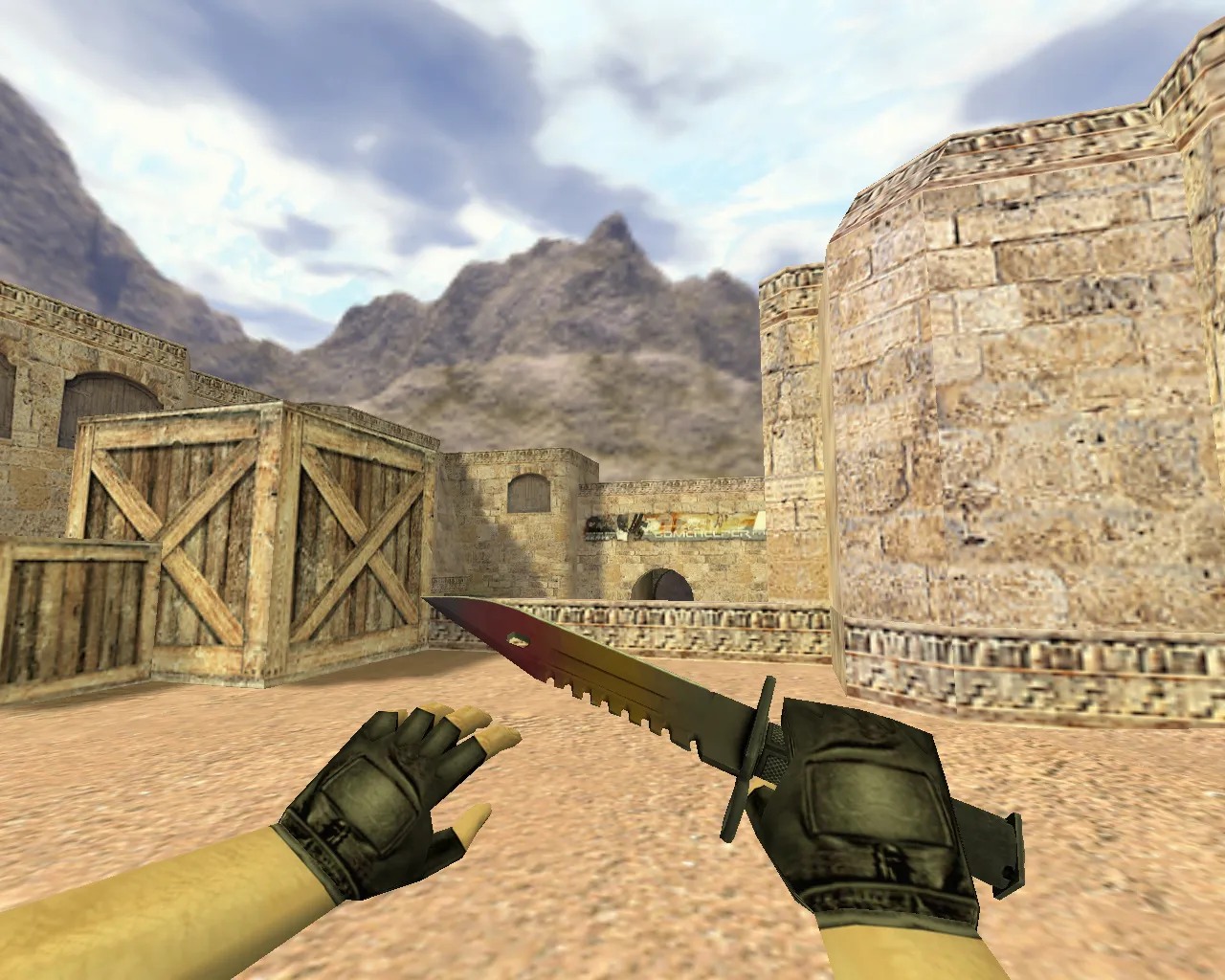 Скриншот Модель «Штык-нож М9 Градиент» v_ и p_ для CS 1.6: звук, анимация осмотра, текстуры