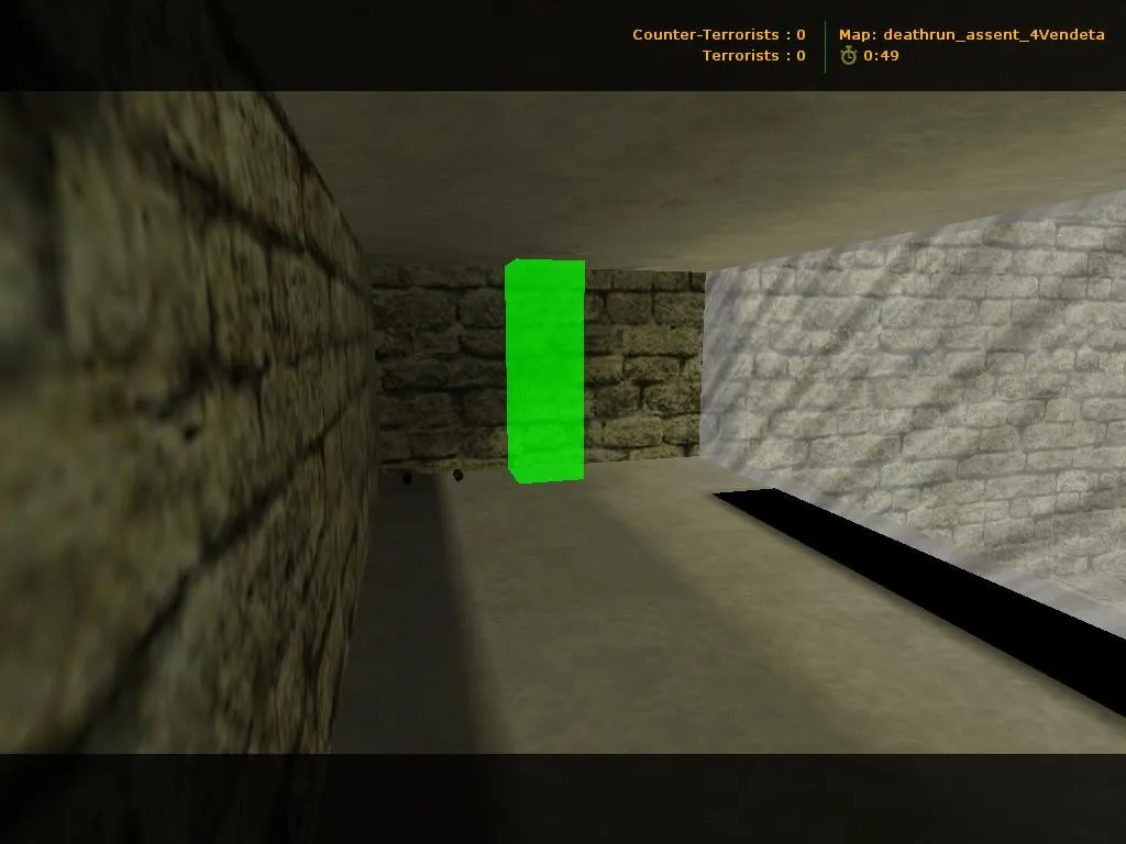 Скриншот  Карта deathrun_assent_4vendeta для CS 1.6: баланс сторон, точки, .nav и оптимизация