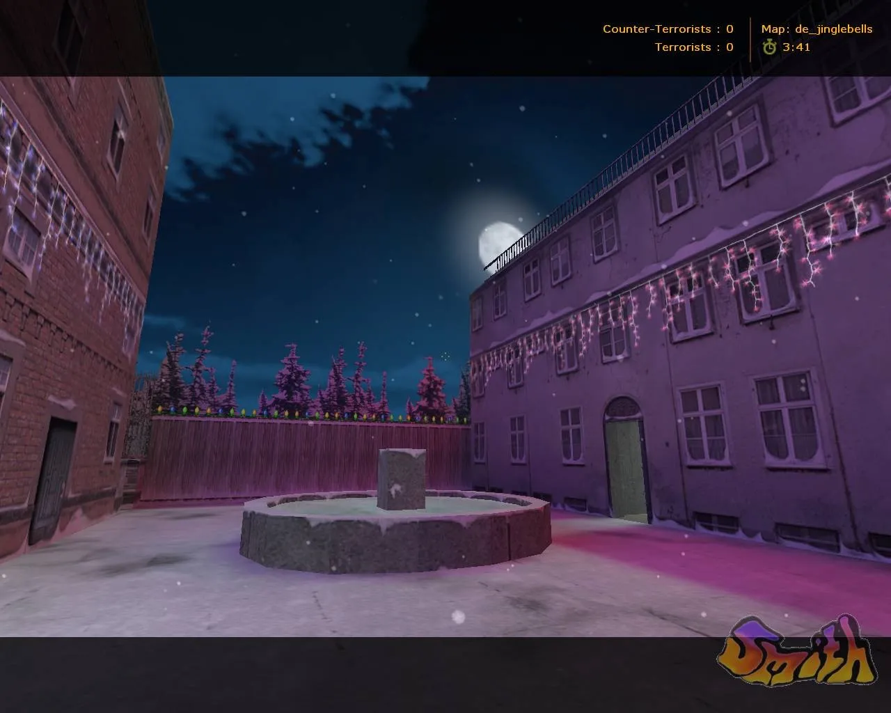 Скриншот  Карта de_jinglebells для CS 1.6 - Зимняя атмосфера и тактика