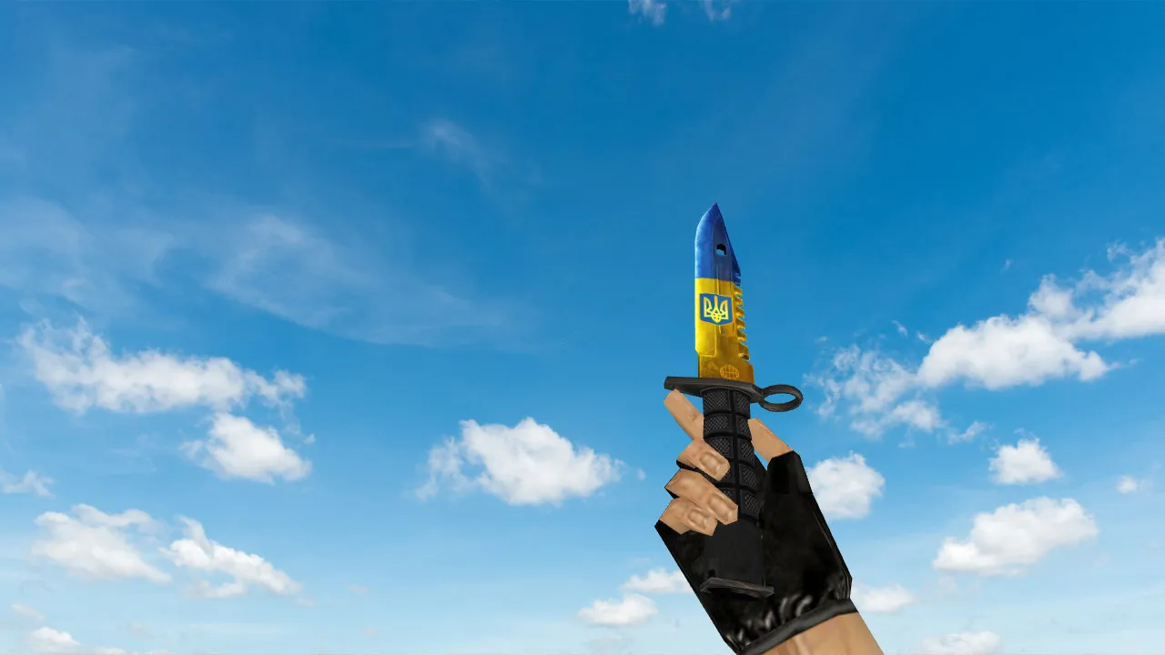 Скриншот Модель «Штык-нож М9 «Украина»» для CS 1.6: v_ и p_ модели, звуки, анимация осмотра