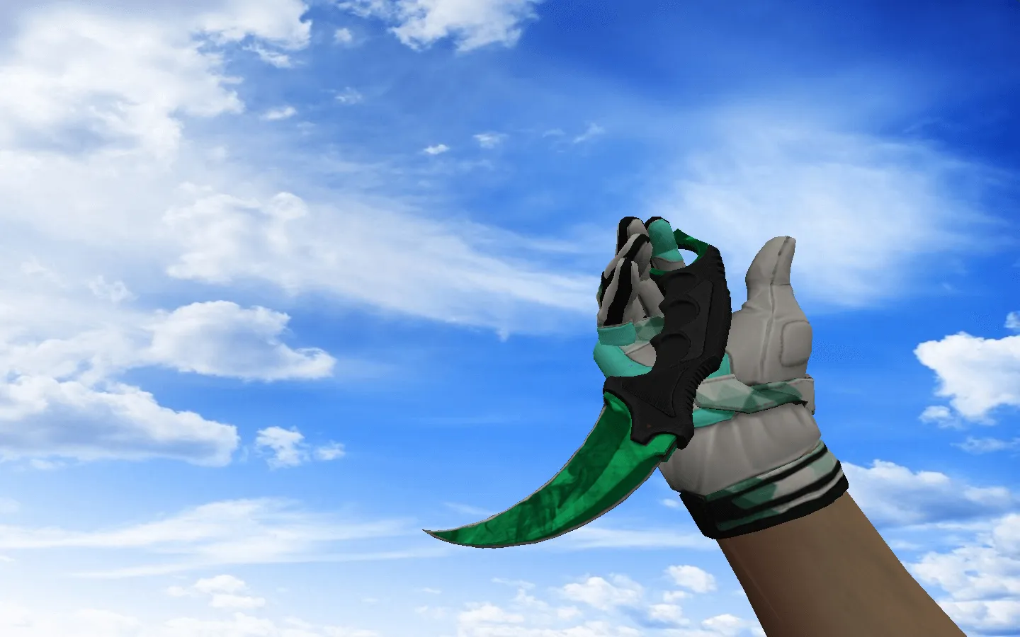 Скриншот  Пак оружия CS 1.6 с мотоциклетными перчатками «Мята»: AK-47, AWP, DE, Glock-18, M4A4, SSG 08, USP-S и ножи