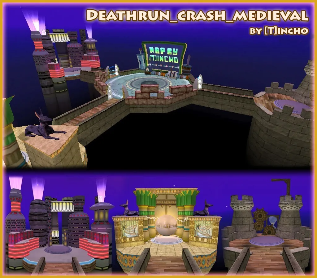 Скриншот  deathrun_crash_medieval для CS 1.6: тактика, точки, .nav, оптимизация и настройка ботов