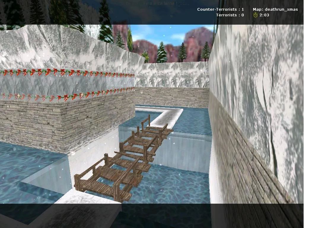 Скриншот  deathrun_xmas для CS 1.6: карта deathrun, точки, боты с .nav, оптимизация wpoly/epoly