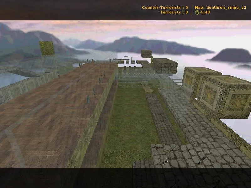 Скриншот  deathrun_ympu_v3 — карта Deathrun для CS 1.6: ловушки, раунды, точки за T и CT, .nav и оптимизация