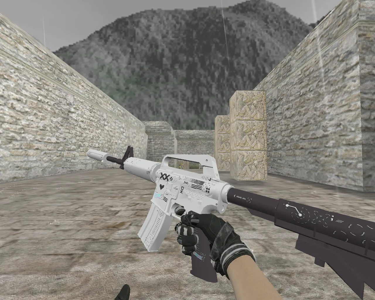 Скриншот М4А1 «Поток информации» Printstream для CS 1.6: v_m4a1/p_m4a1/w_m4a1, звук, анимация осмотра и текстуры