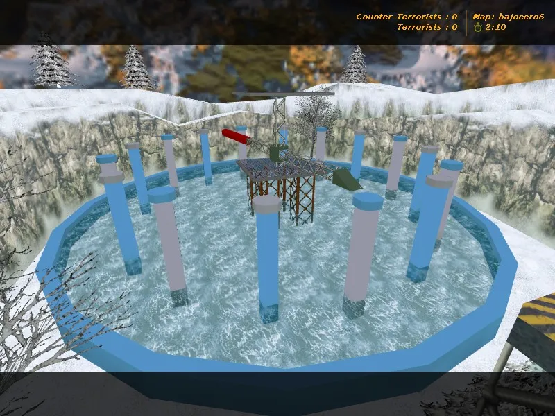 Скриншот  deathrun_bajocero для CS 1.6: точки, раунды и боты, .nav, оптимизация и настройка карты