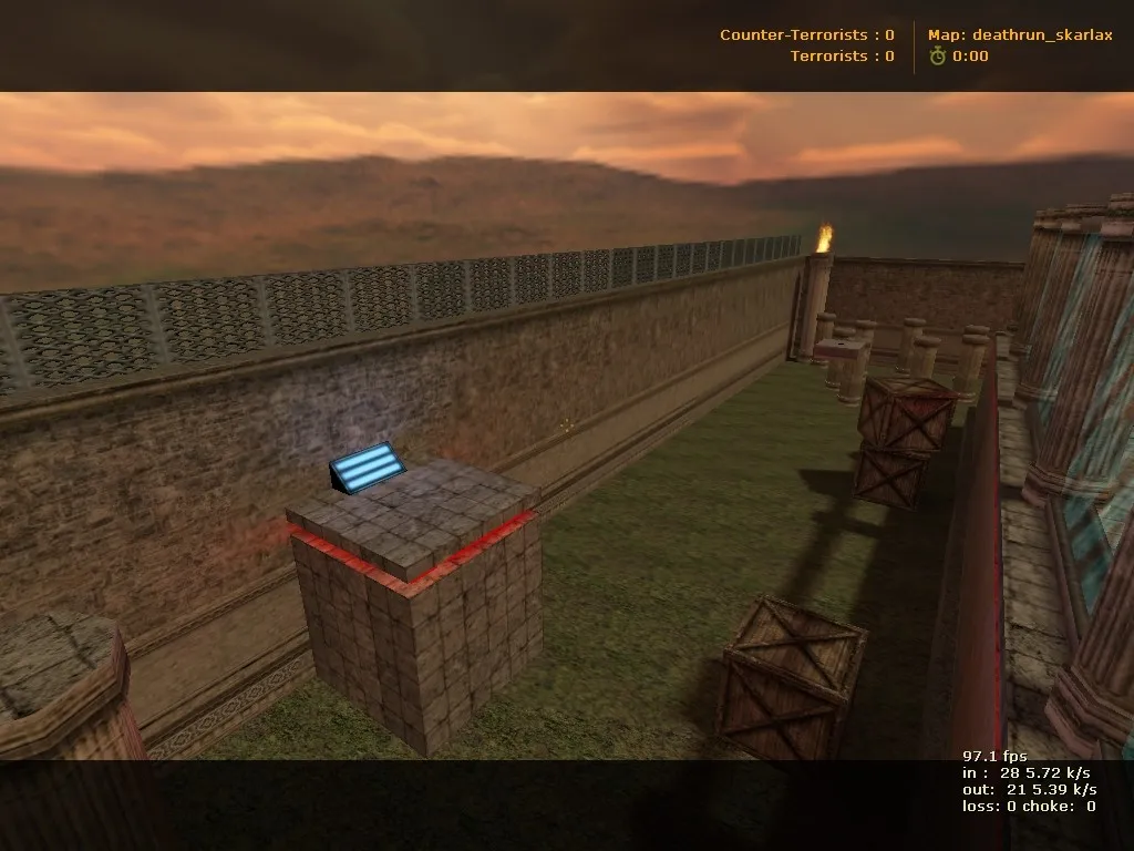 Скриншот  deathrun_skarlax для CS 1.6: тактика за терр/контр, точки, настройка ботов, .nav и оптимизация