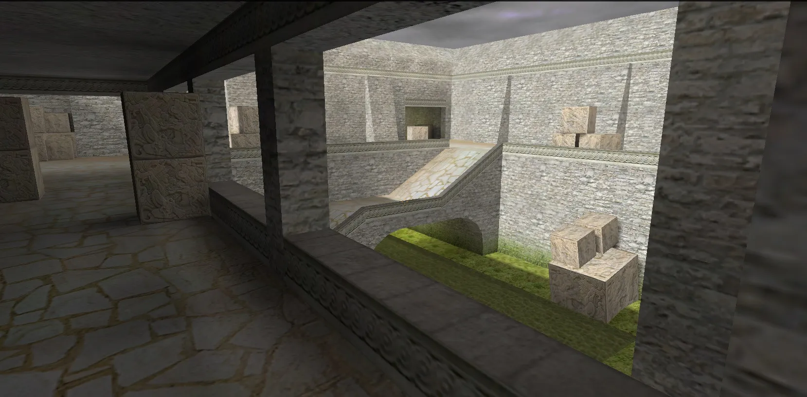 Скриншот  Карта de_aztec2ext для CS 1.6: тактика за Т и КТ, точки, .nav, оптимизация wpoly/epoly