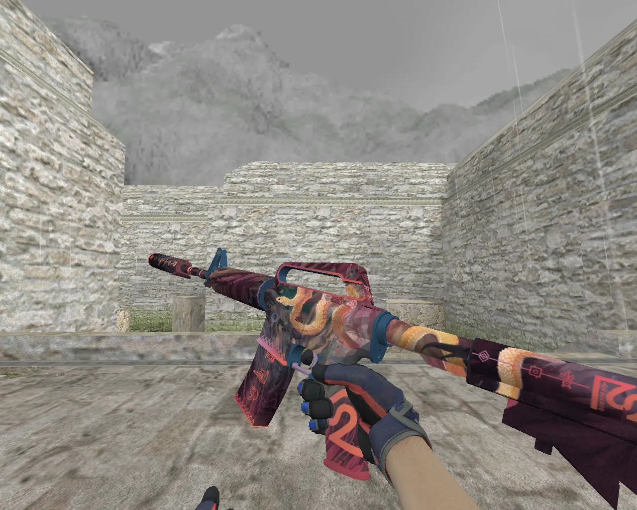 Скриншот М4А1 «Добро пожаловать в джунгли» (Welcome to the Jungle) для CS 1.6: v_, p_, w_ модель, звуки, анимация и текстуры