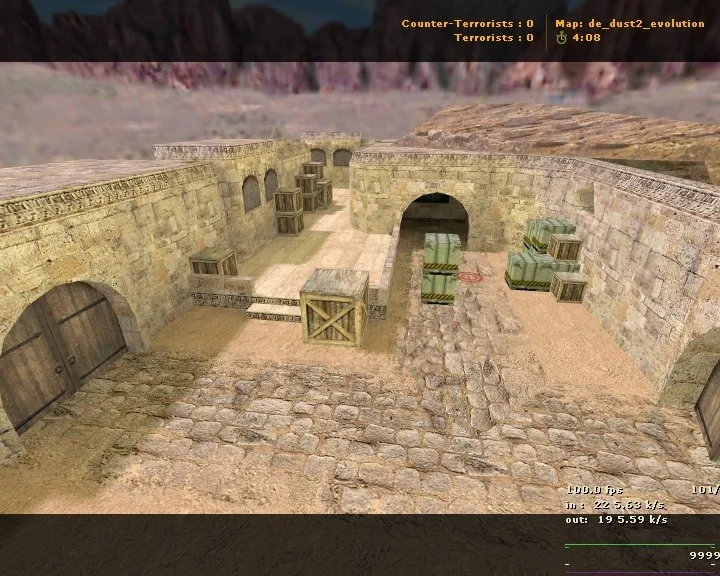 Скриншот  de_dust2_evolution для CS 1.6: точки, тактики за T/CT, оптимизация и запуск без сюрпризов