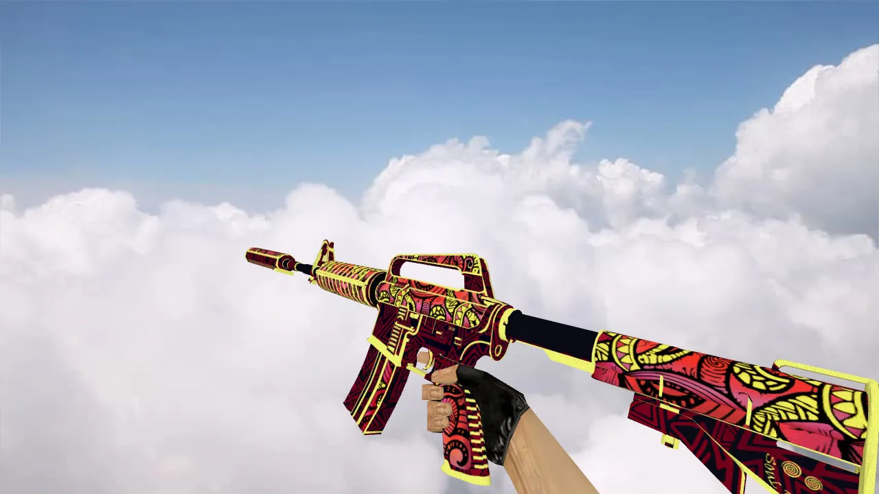 Скриншот Модель M4A1 «Огонь Чантико» для CS 1.6: v_, p_, w_ модели, звуки, анимация осмотра и текстуры