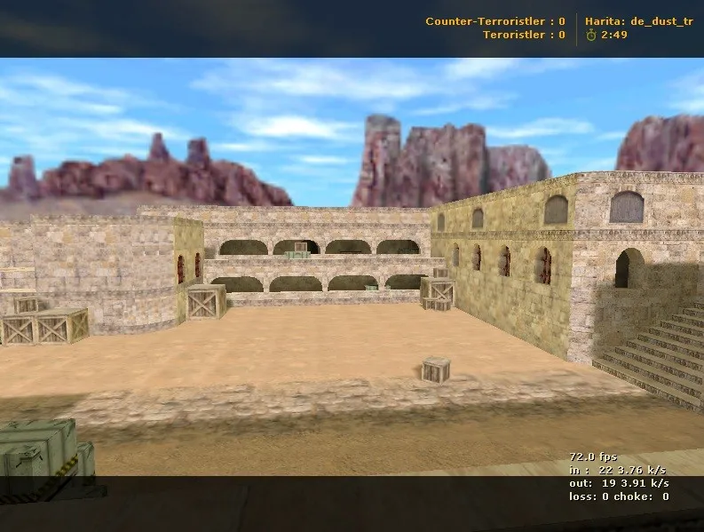 Скриншот  de_dust_tr для CS 1.6: тактика за терроров и спецточки, .nav для ботов, оптимизация карты