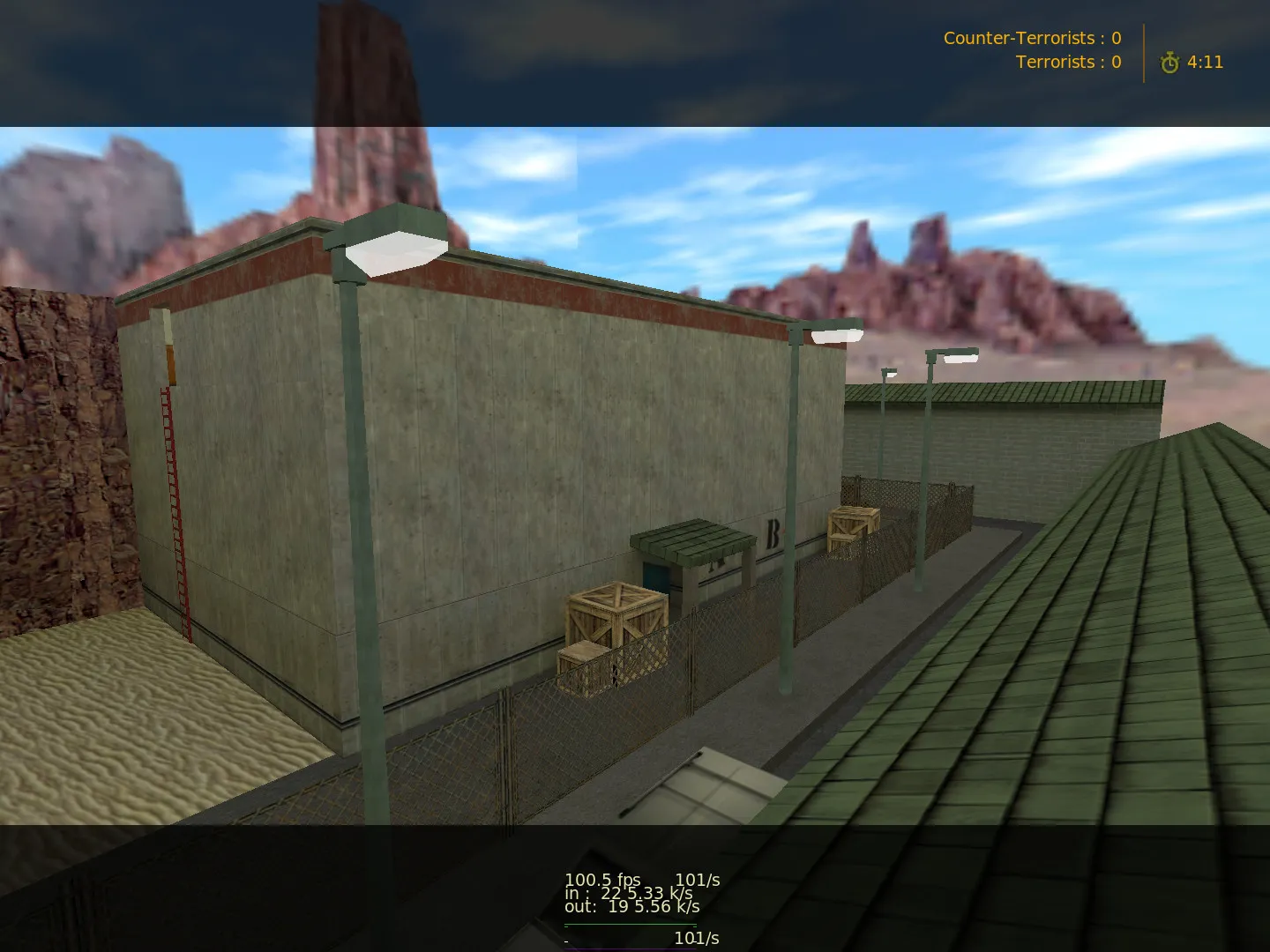 Скриншот  Карта «de_hightech_v5» для CS 1.6: баланс сторон, точки под плент и обходы, оптимизация wpoly/epoly