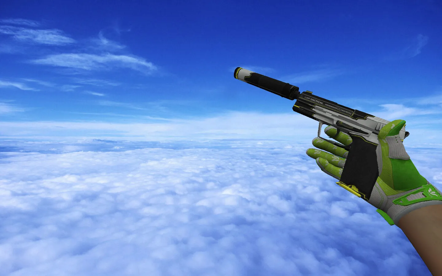 Скриншот  Pack Hedge Maze + Fracture Case для CS 1.6: оружейные v_, p_, w_ модели, звуки, осмотр и глушитель на USP-S