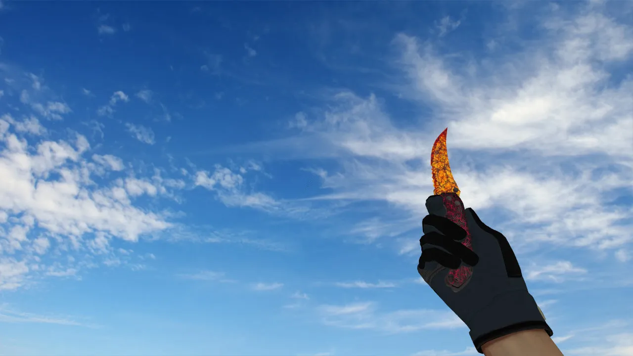 Скриншот Модель «Flip Knife Armageddon» v_ для CS 1.6: звуки, анимация осмотра, текстуры и точная модель в игре