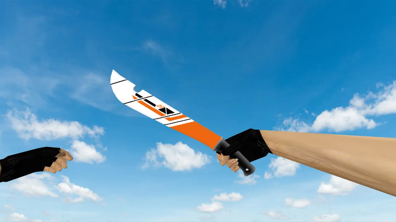 Скриншот Модель ножа Machete «Азимов» для CS 1.6: v_, p_, w_ версии, звук, анимация осмотра и качественные текстуры