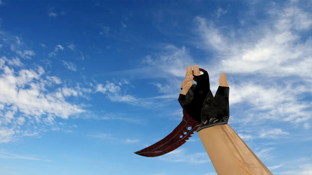 Скриншот Модель ножа v_ и p_ «Коготь Кровавая паутина» для CS 1.6: звуки, анимация осмотра, текстуры