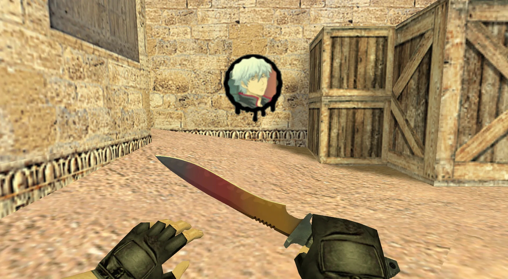 Скриншот  Граффити «Гинтоки Саката» для CS 1.6 - Аниме в вашем игровом мире