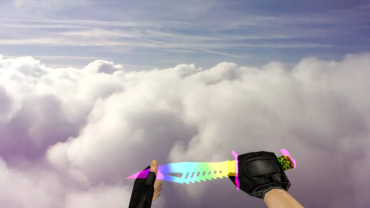 Скриншот Модель ножа «Nautilus Transparent Rainbow» v_ для CS 1.6: звуки, анимация осмотра, качество текстур