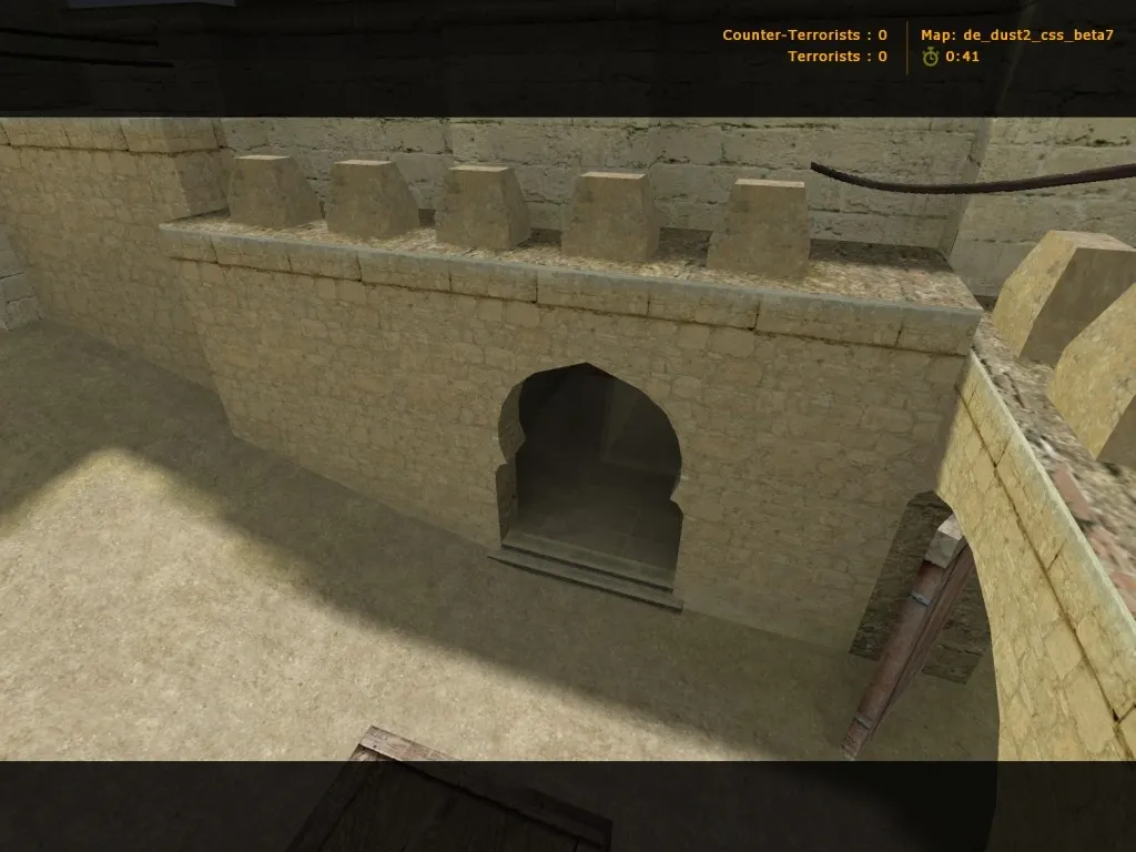 Скриншот  de_dust2_css_beta7 для CS 1.6: баланс сторон, точки, .nav и оптимизация wpoly/epoly