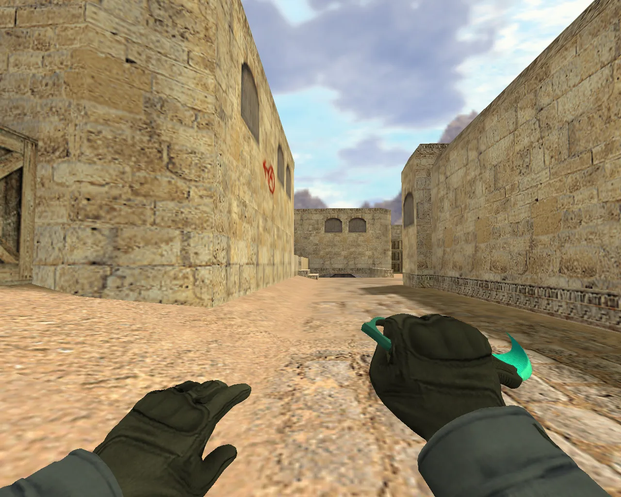 Скриншот v_нож_керамбит_голубой_сплав п_ и w_ модели для CS 1.6: звуки, анимация осмотра, качество текстур