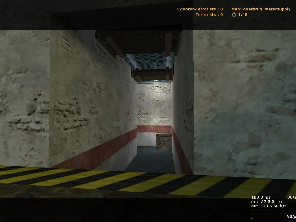 Скриншот  deathrun_watersupply — карта для CS 1.6: тайминги, ловушки, баланс сторон и .nav для ботов