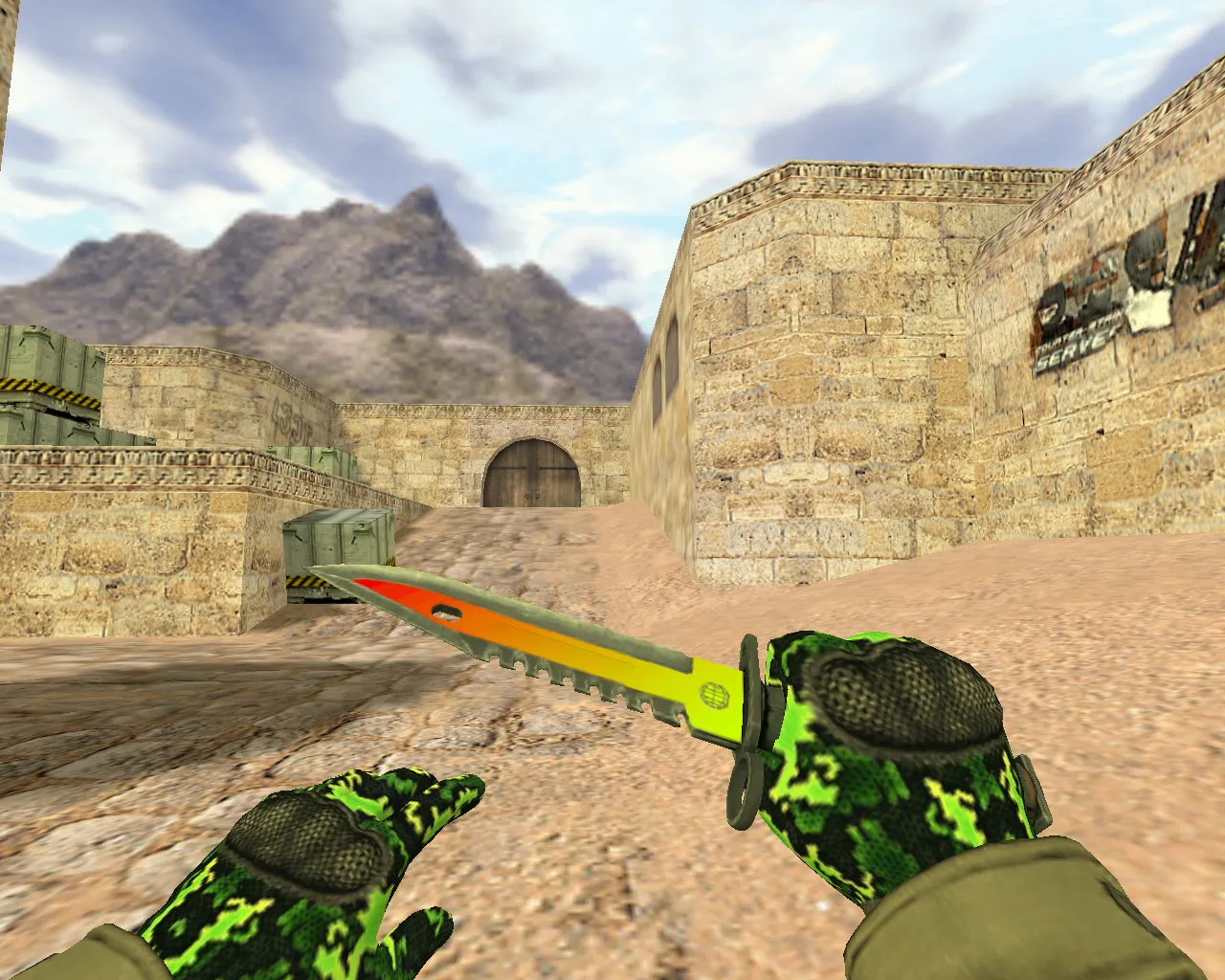 Скриншот Модель v_knife M9 «Неоновый свет» для CS 1.6: звук, анимация осмотра и качество текстур