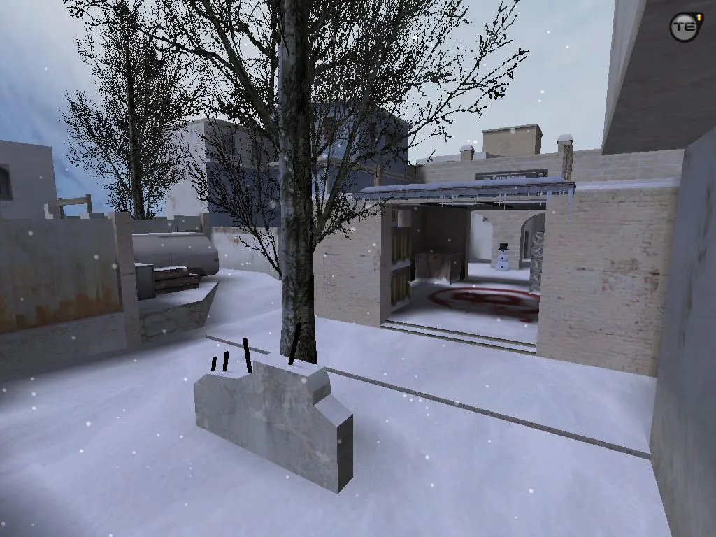 Скриншот  css_miragewinter_go: DE карта для CS 1.6 с балансом сторон, точками и .nav для ботов