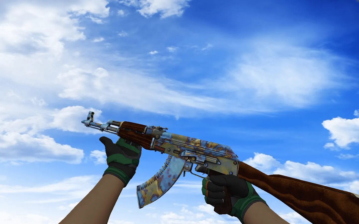 Скриншот Пак оружия CS 1.6 с ☆ мотоциклетными перчатками «Черепаха»: AK-47, AWP, ножи и керамбиты с осмотром