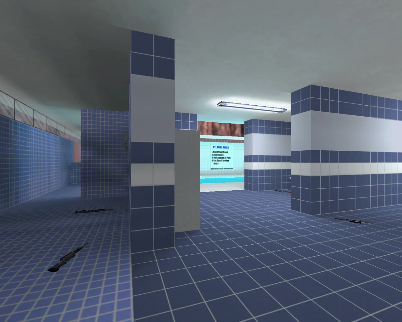 Скриншот  fy_pool_day — карта для CS 1.6: точки под фраги, баланс сторон и оптимизация под 20 лет ретро