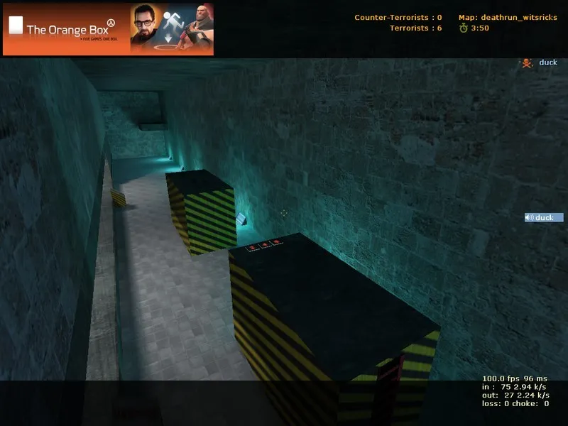 Скриншот  deathrun_witsbricks для CS 1.6: карта deathrun, баланс сторон, тактики за TR/CT и быстрый вход без вирусов