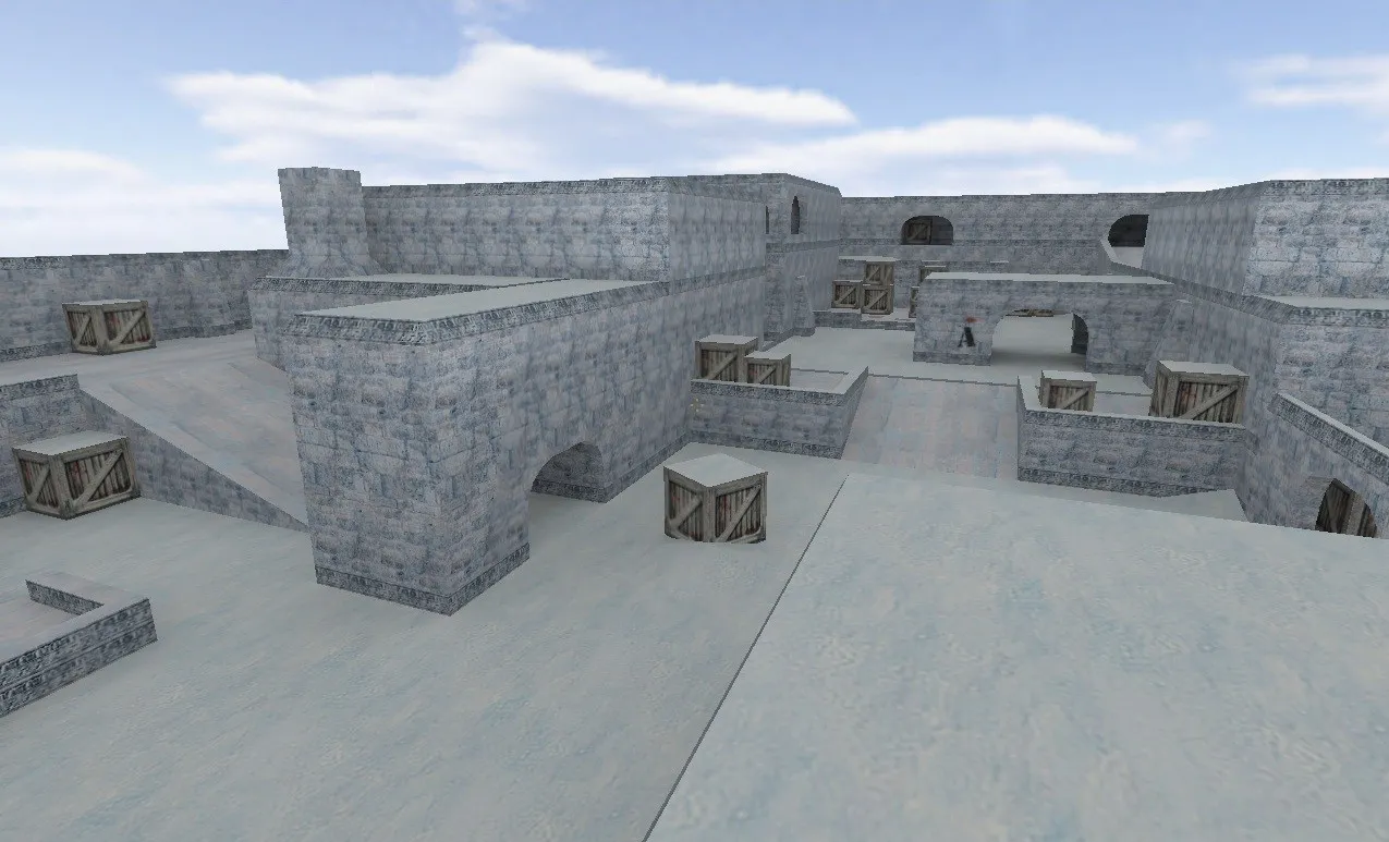 Скриншот de_cold_day для CS 1.6: тактика сторон, точки, боты .nav и оптимизация wpoly/epoly