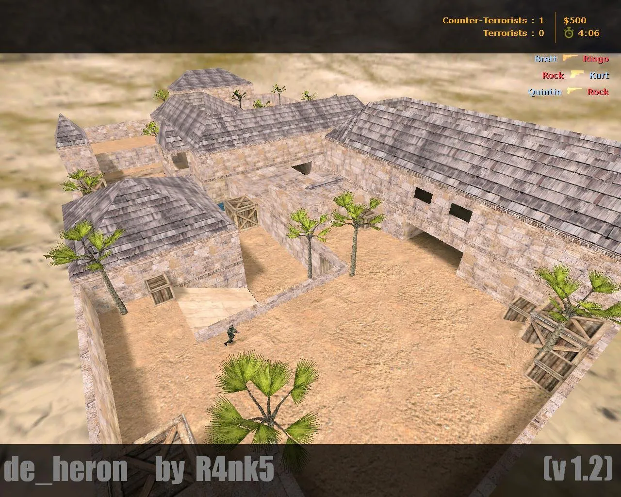 Скриншот  de_heron карта для CS 1.6: баланс сторон, точки, боты через .nav и оптимизация wpoly/epoly
