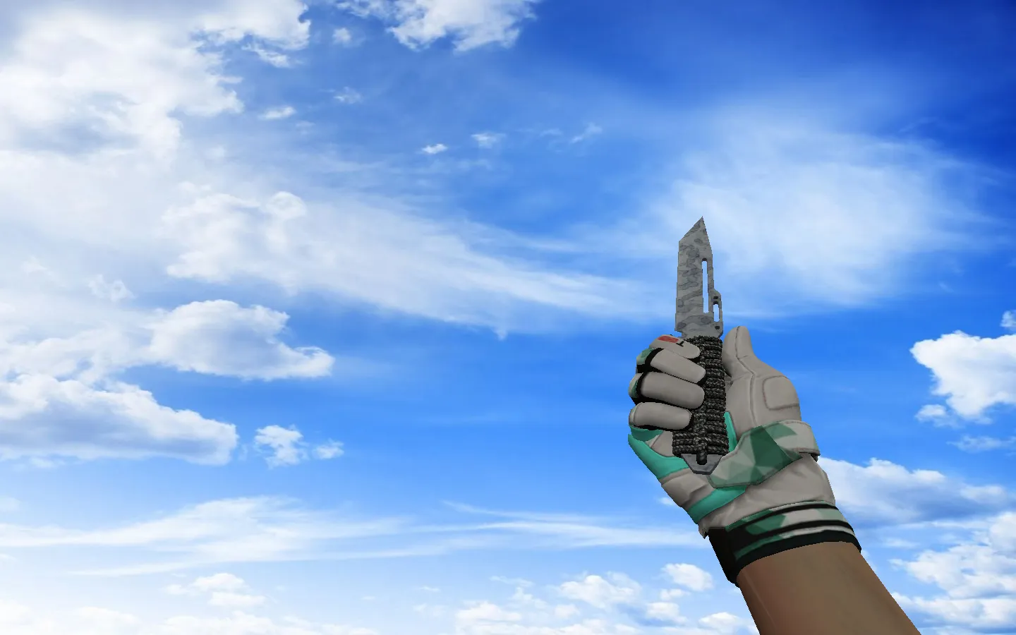 Скриншот Модель «☆ Паракорд-нож | Патина» v_ / p_ / w_ для CS 1.6: звуки, анимация осмотра, текстуры и точная модель в игре