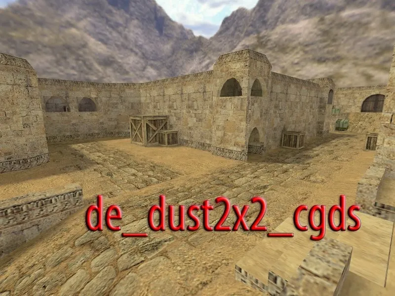 Скриншот  de_dust2x2_cgds — DE карта для CS 1.6: точки, раунды, .nav и оптимизация