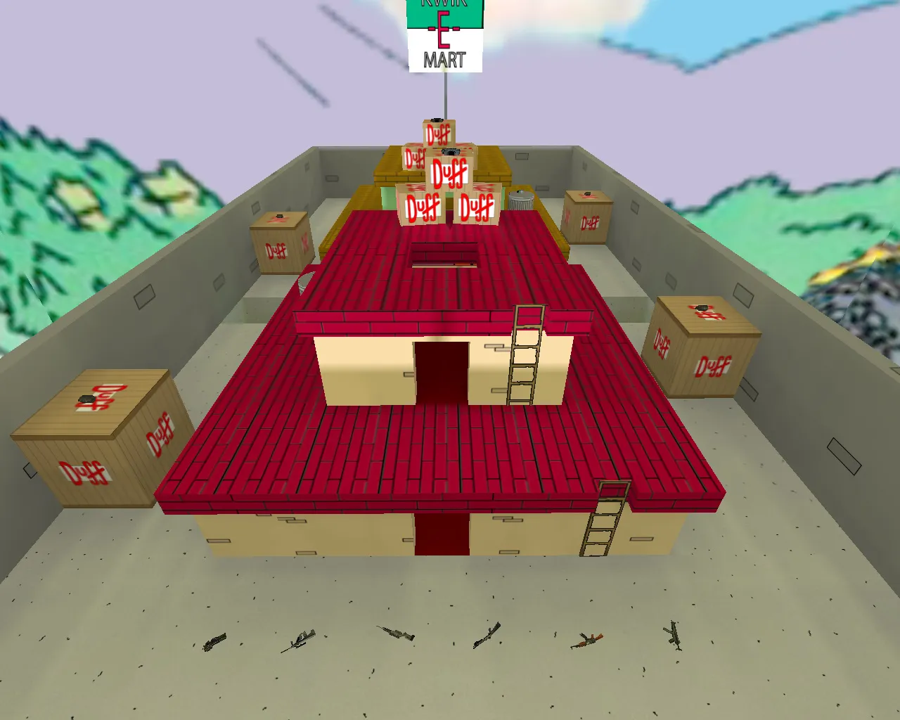 Скриншот  Карта fy_simpsons для CS 1.6: респаун, планировка, точки и запуск без проблем