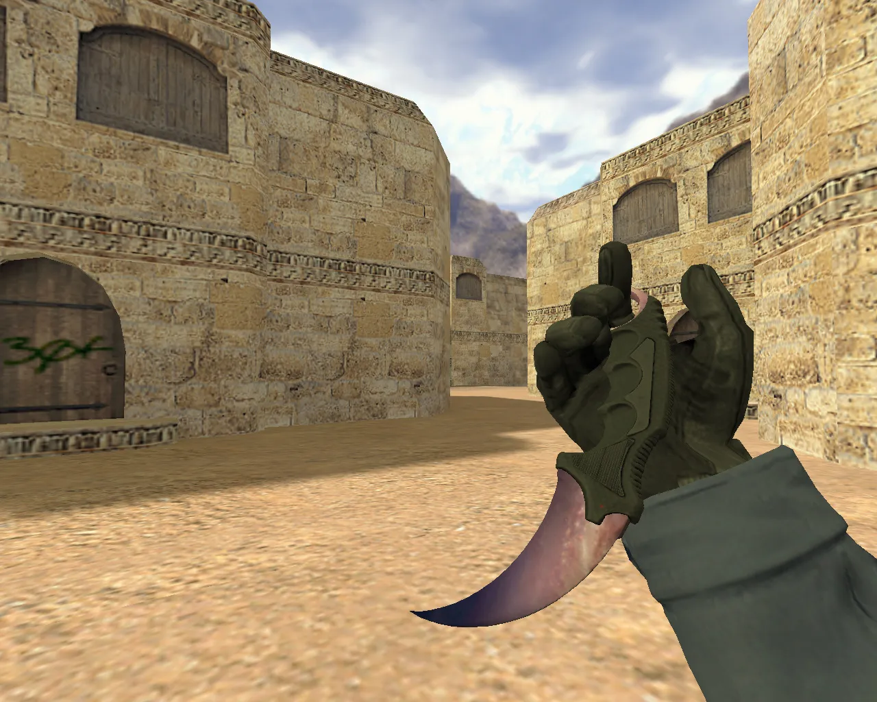 Скриншот Модель v_knife «Керамбит Галактика» для CS 1.6: p_ и w_ версии, звуки, анимация осмотра, текстуры и качество