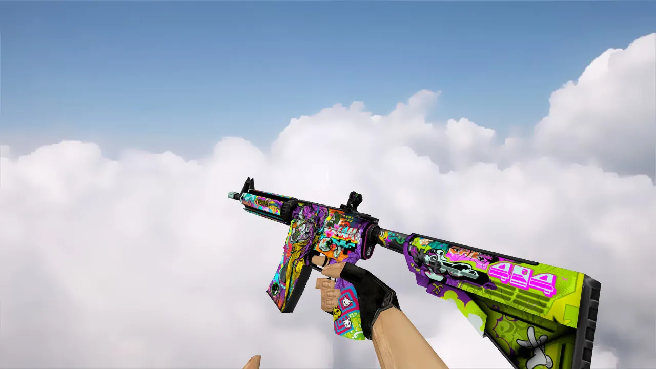 Скриншот M4A4 | В живом цвете (In Living Color) для CS 1.6 — v_/p_/w_ модель, звук выстрела, анимация осмотра