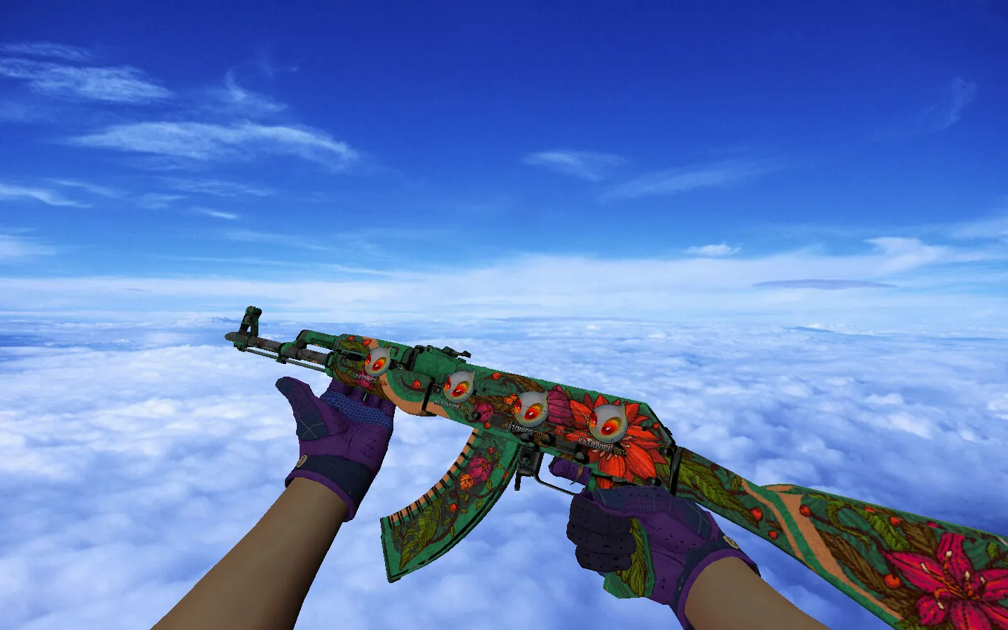 Скриншот Модель «АК-47 Дикий лотос + Dignitas Holo» для CS 1.6: v_ p_ w_ модели, анимация осмотра и звук