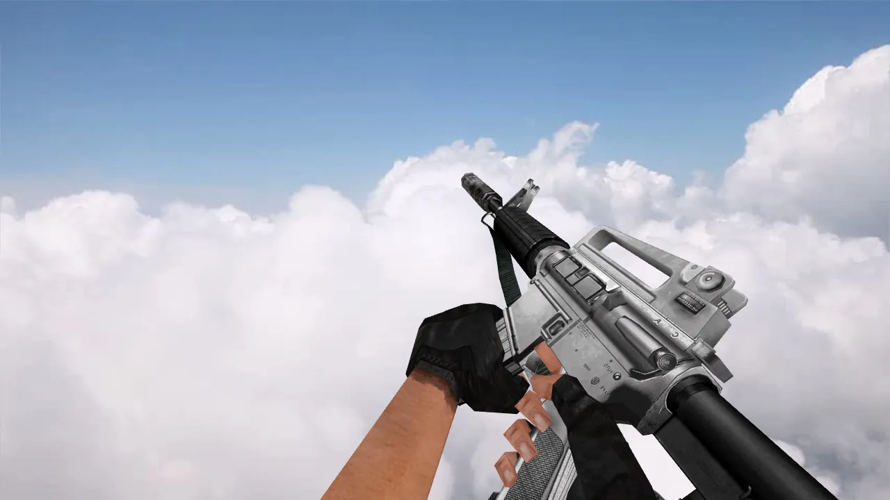 Скриншот Модель v_m4a1 Silverstone для CS 1.6: p_m4a1, w_m4a1, звуки, анимация осмотра, текстуры и сборка под сервер